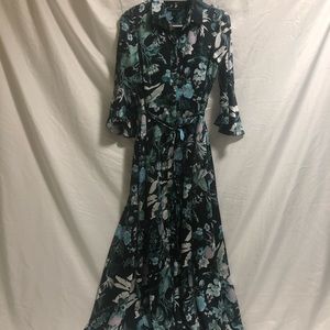 Stunning Banana Republic Collared Lined Floral Maxi Dress
